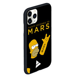 Чехол iPhone 11 Pro матовый 30 Seconds to Mars Гомер Симпсон рокер, цвет: 3D-черный — фото 2