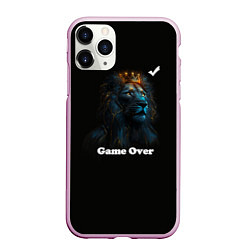 Чехол iPhone 11 Pro матовый Lion-game over, цвет: 3D-розовый