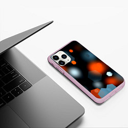 Чехол iPhone 11 Pro матовый Блики света абстракция, цвет: 3D-розовый — фото 2