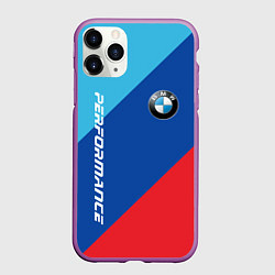 Чехол iPhone 11 Pro матовый Bmw - m colors, цвет: 3D-фиолетовый