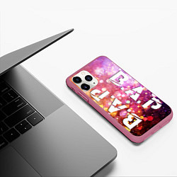 Чехол iPhone 11 Pro матовый BAP vertical logo, цвет: 3D-малиновый — фото 2