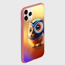 Чехол iPhone 11 Pro матовый Яркая совушка, цвет: 3D-малиновый — фото 2