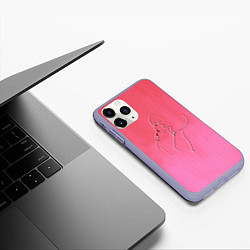 Чехол iPhone 11 Pro матовый Девушка с помадой, цвет: 3D-светло-сиреневый — фото 2