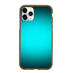 Чехол iPhone 11 Pro матовый Неоновый синий градиент, цвет: 3D-коричневый