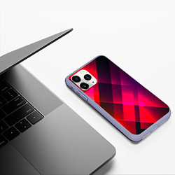 Чехол iPhone 11 Pro матовый Кубические грани абстракции, цвет: 3D-светло-сиреневый — фото 2