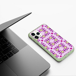 Чехол iPhone 11 Pro матовый Звезда и орнамент, цвет: 3D-салатовый — фото 2
