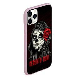 Чехол iPhone 11 Pro матовый Санта Муэрте - Memento Mori, цвет: 3D-розовый — фото 2