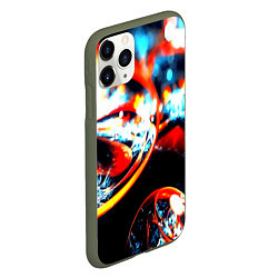 Чехол iPhone 11 Pro матовый Фрактальный узор, цвет: 3D-темно-зеленый — фото 2