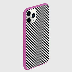 Чехол iPhone 11 Pro матовый Шахматная клетка иллюзия, цвет: 3D-фиолетовый — фото 2