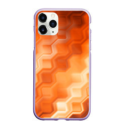Чехол iPhone 11 Pro матовый Золотисто-оранжевый туманный паттерн