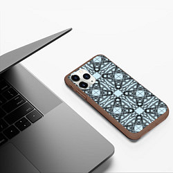 Чехол iPhone 11 Pro матовый Трилистник орнамент в круге, цвет: 3D-коричневый — фото 2