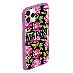 Чехол iPhone 11 Pro матовый Мария в цветах, цвет: 3D-фиолетовый — фото 2