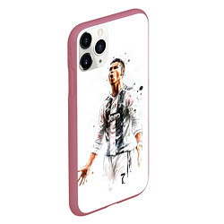 Чехол iPhone 11 Pro матовый CR 7 Juventus, цвет: 3D-малиновый — фото 2