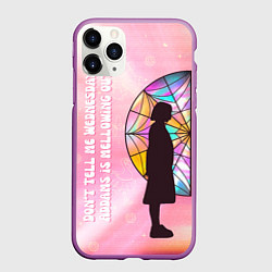 Чехол iPhone 11 Pro матовый Энид Синклер - сериал Уэнсдей - яркая сторона окна, цвет: 3D-фиолетовый