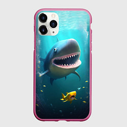 Чехол iPhone 11 Pro матовый Я акула туруру, цвет: 3D-малиновый