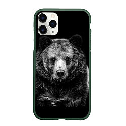 Чехол iPhone 11 Pro матовый Медведь тотем славян, цвет: 3D-темно-зеленый