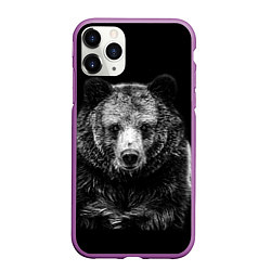Чехол iPhone 11 Pro матовый Медведь тотем славян, цвет: 3D-фиолетовый
