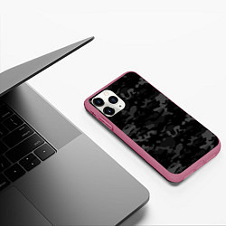 Чехол iPhone 11 Pro матовый Ночной камуфляж, цвет: 3D-малиновый — фото 2