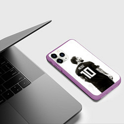 Чехол iPhone 11 Pro матовый 10 Leo Messi, цвет: 3D-фиолетовый — фото 2