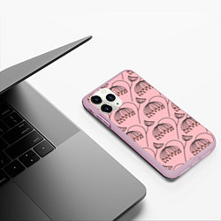 Чехол iPhone 11 Pro матовый Цветы в стиле бохо на пудрово-розовом фоне, цвет: 3D-розовый — фото 2