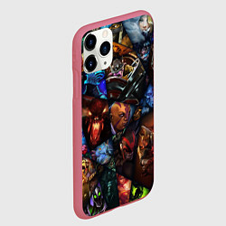 Чехол iPhone 11 Pro матовый Мозаика персонажи Dota 2, цвет: 3D-малиновый — фото 2
