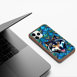 Чехол iPhone 11 Pro матовый Волк из джунглей, цвет: 3D-коричневый — фото 2