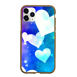 Чехол iPhone 11 Pro матовый Dreamy Hearts Multicolor, цвет: 3D-коричневый
