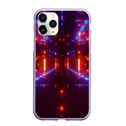 Чехол iPhone 11 Pro матовый Неоновые разнообразные абстрактные лучи, цвет: 3D-светло-сиреневый