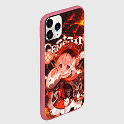 Чехол iPhone 11 Pro матовый Кли на фоне раскаленной лавы, цвет: 3D-малиновый — фото 2