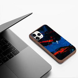 Чехол iPhone 11 Pro матовый Краска гуашь, цвет: 3D-коричневый — фото 2