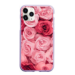 Чехол iPhone 11 Pro матовый Чайная пыльная роза - нежно розовый цветок, цвет: 3D-светло-сиреневый