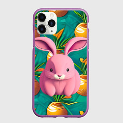 Чехол iPhone 11 Pro матовый Pink rabbit, цвет: 3D-фиолетовый