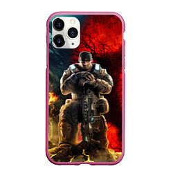 Чехол iPhone 11 Pro матовый Gears of War Маркус Феникс, цвет: 3D-малиновый