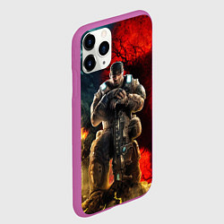 Чехол iPhone 11 Pro матовый Gears of War Маркус Феникс, цвет: 3D-фиолетовый — фото 2