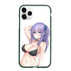 Чехол iPhone 11 Pro матовый Waifu in swimsuit, цвет: 3D-темно-зеленый