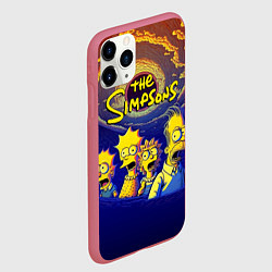 Чехол iPhone 11 Pro матовый Черная дыра и Симпсоны, цвет: 3D-малиновый — фото 2