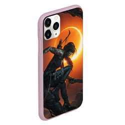 Чехол iPhone 11 Pro матовый Lara Croft, цвет: 3D-розовый — фото 2