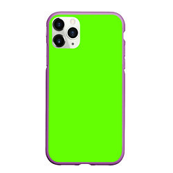 Чехол iPhone 11 Pro матовый Кислотный зеленый, цвет: 3D-фиолетовый
