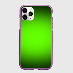Чехол iPhone 11 Pro матовый Кислотный зеленый с градиентом, цвет: 3D-фиолетовый