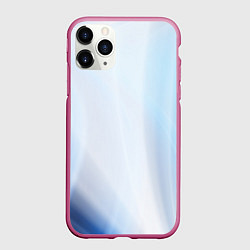 Чехол iPhone 11 Pro матовый Светлые синие и голубые волны, цвет: 3D-малиновый