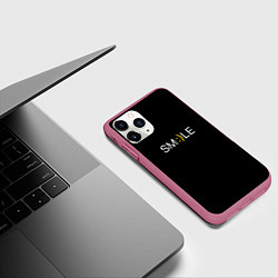 Чехол iPhone 11 Pro матовый Надпись smile, цвет: 3D-малиновый — фото 2