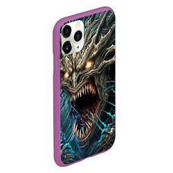 Чехол iPhone 11 Pro матовый Кричащий демон, цвет: 3D-фиолетовый — фото 2