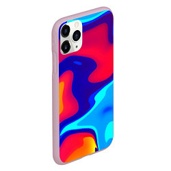Чехол iPhone 11 Pro матовый Смесь красок ультрафиолет, цвет: 3D-розовый — фото 2