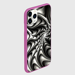 Чехол iPhone 11 Pro матовый Abstract fractal grey, цвет: 3D-фиолетовый — фото 2