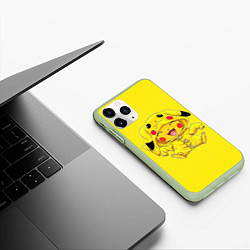 Чехол iPhone 11 Pro матовый Малыш Пикачу, цвет: 3D-салатовый — фото 2
