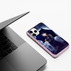 Чехол iPhone 11 Pro матовый Уэнсдей Аддамс с зонтом, цвет: 3D-розовый — фото 2