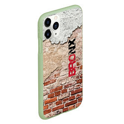 Чехол iPhone 11 Pro матовый Старая кирпичная стена - Бронкс, цвет: 3D-салатовый — фото 2