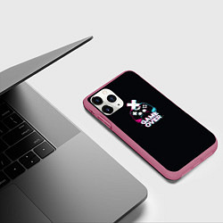 Чехол iPhone 11 Pro матовый Надпись game over, цвет: 3D-малиновый — фото 2