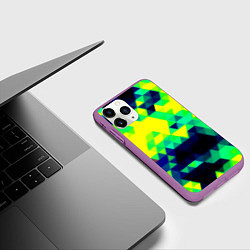 Чехол iPhone 11 Pro матовый Yellow green texture, цвет: 3D-фиолетовый — фото 2