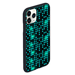 Чехол iPhone 11 Pro матовый Светящиеся неоновые квадраты, цвет: 3D-черный — фото 2